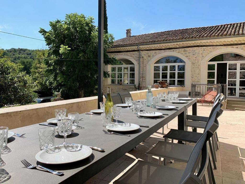 Double Room with Pool View in Les Mages, Parc national des Cévennes