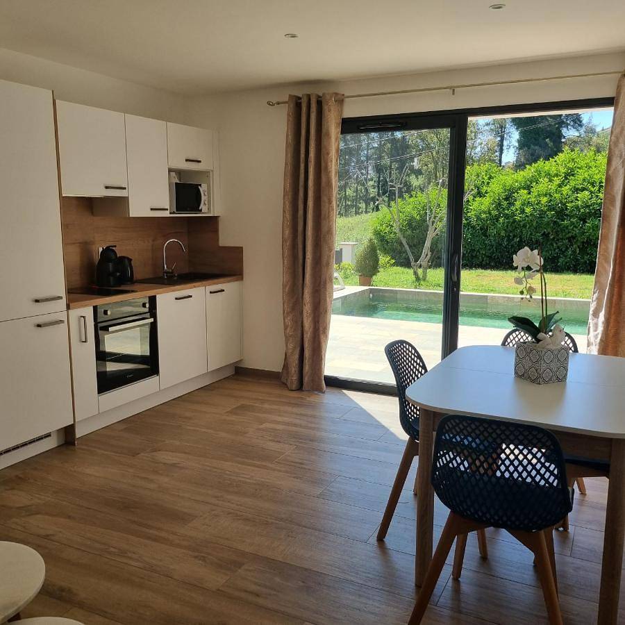 Appartement entier, Rez de villa avec piscine privée, wifi, jardin clôturé in Folelli, Penta-di-Casinca