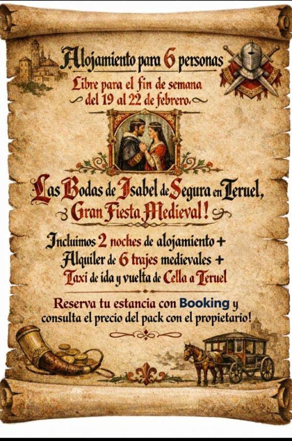 Casa rural para 8 personas, con vistas además de piscina para niños y jardín, Se admiten mascotas en Provincia de Teruel