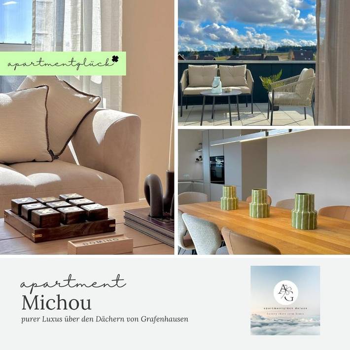Ferienwohnung für 6 Personen, mit Balkon und Terrasse sowie Ausblick