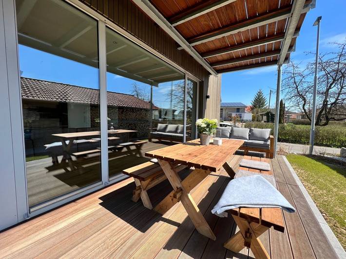 Ferienwohnung für 4 Personen, mit Terrasse und Garten sowie Ausblick in Überlingen, Region Bodensee-Oberschwaben