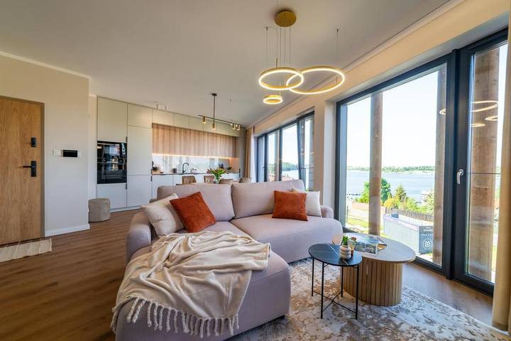 Ferienwohnung für 4 Personen, mit Seeblick und Sauna sowie Terrasse und Ausblick in den Masuren