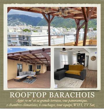 Gîte pour 6 personnes, avec terrasse et vue dans Le Barachois Saint Denis