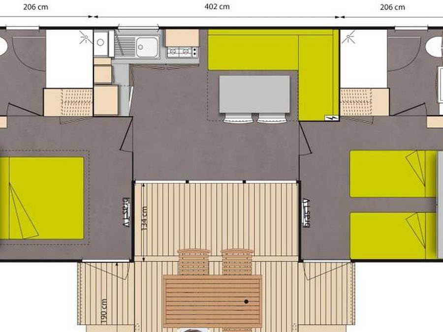 Camping maeva Escapades l'Emeraude du Verdon - Mobilheim 4 personen - O'Hara Pins in Aups, Brignoles Region