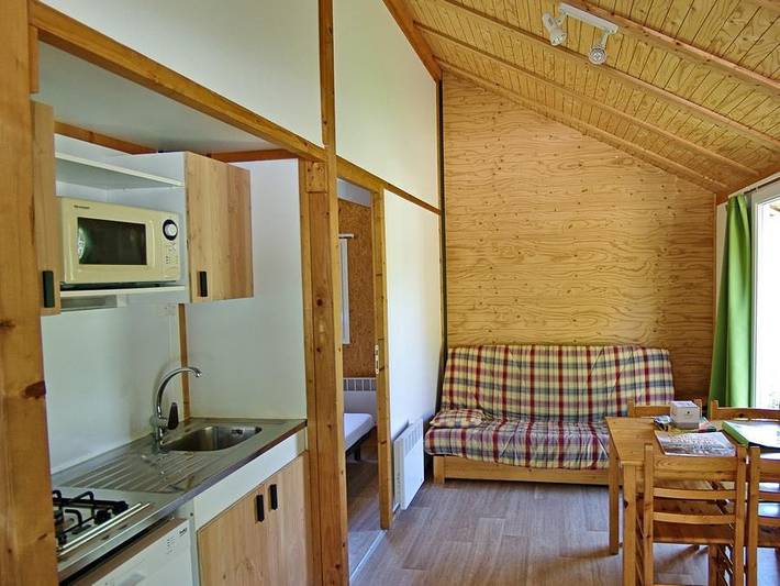 Le Petit Liou - Camping Sites et Paysages - Chalet 5 personen - Durance Privilege mit Sanitäranlagen in Embrun, Nationalpark Écrins