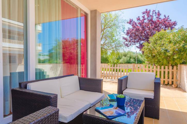 Mosaic - Cosy chalet with beatiful terraces and porche near the sandy beach. Free Wifi in Es Trenc, Campos
