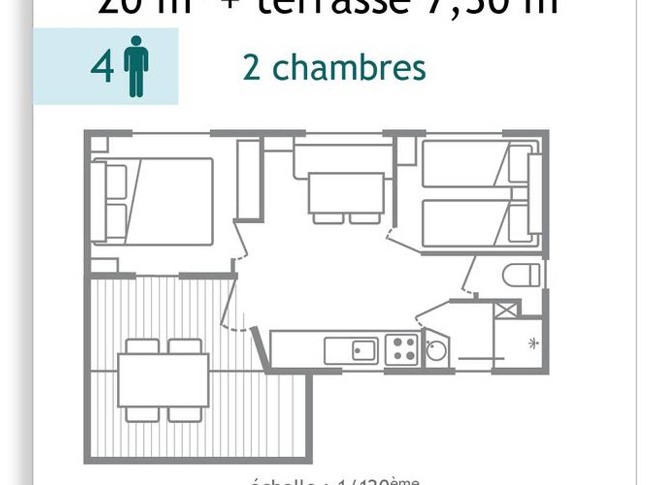 Mobil-home 4 pers avec Terrasse à Chaillé-les-Marais in Chaillé-les-Marais, Fontenay-le-Comte