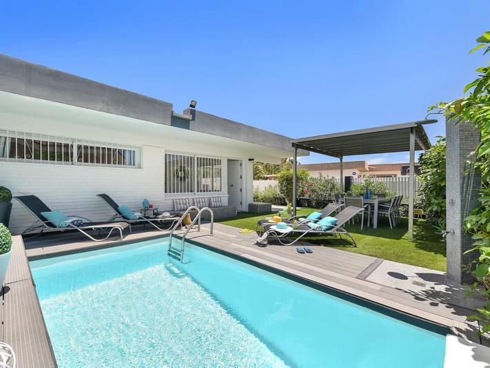 Bungalow für 4 Personen, mit Garten und Terrasse in San Agustin