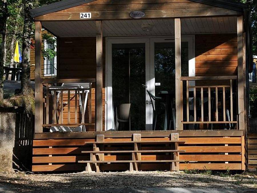 Camping Domaine Des Blachas - Mobilheim 4 personen - 4 Personen mit Terrasse + Klimaanlage + Tv - 31m² in Salavas, Gorges de l’Ardèche
