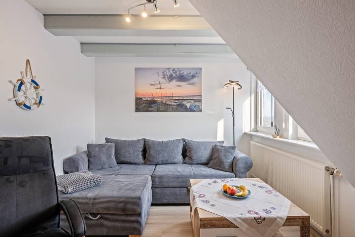Ferienwohnung für 4 Personen, mit Garten und Seeblick auf den Halligen