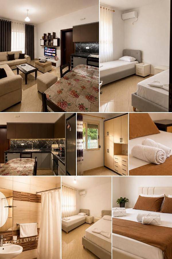 Location de vacances pour 6 personnes, avec Balcon et Terrasse ainsi que Jardin et Vue dans Borsh