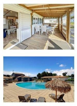 Camping pour 5 personnes, avec Terrasse ainsi que Jardin et Piscine