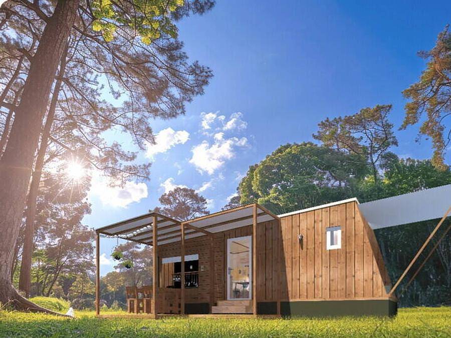Camping Albufeira - Tiny House 4 personen - Tiny House | 2 slaapkamers | 4 pers | Verhoogd terras | 1 badkamer | Airconditioning in Albufeira, Faro District