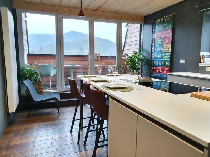 Appartement de vacances pour 4 personnes, avec vue ainsi que vue sur le lac et jardin