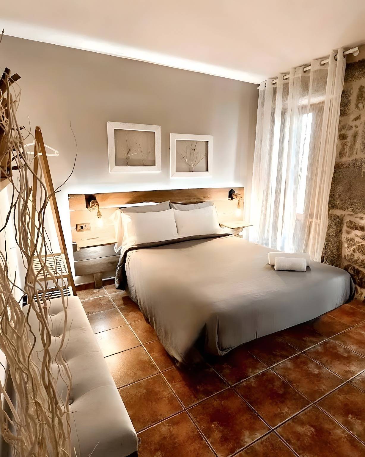 Chambre Double Deluxe Aguamarina avec vue sur la montagne et balcon privé in Muíños, Orense Région