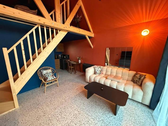 Chalet pour 2 personnes, avec terrasse ainsi que vue et jardin