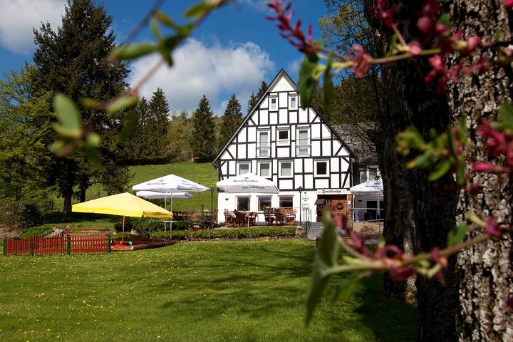 Pension für 6 Personen, mit Balkon und Balkon/Terrasse sowie Terrasse und Garten im Siegerland