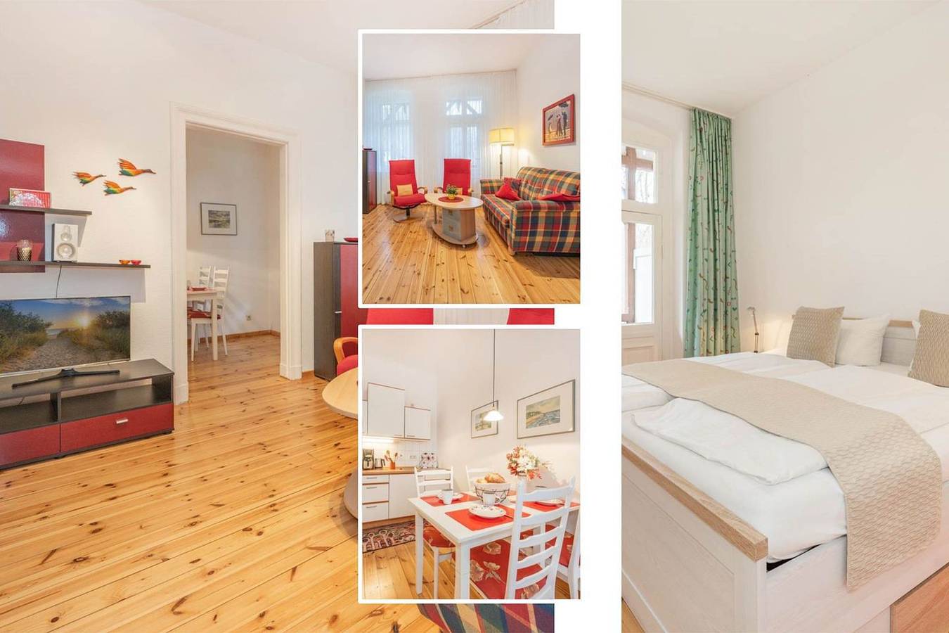 Apartamento entero, Waldfriede – Ferienwohnung Rot mit Balkon, Wlan & nah am Sandstrand in Bansin, Heringsdorf