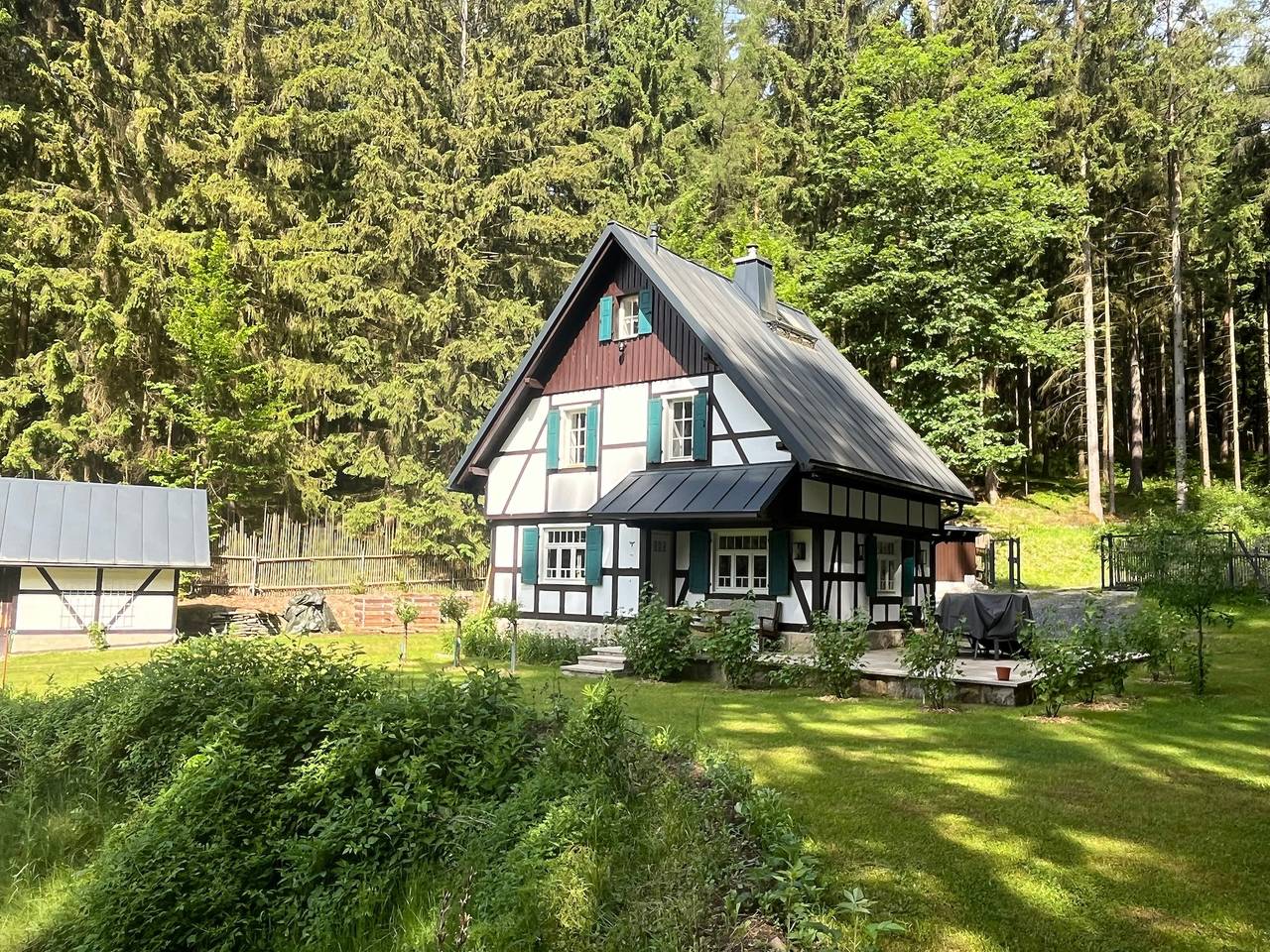 Holiday Home 'Waldhaus' with Mountain View, Shared Terrace and Wi-Fi in Adorf, Chemnitz (region)