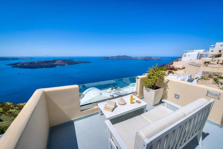 Villa pour 2 personnes, avec terrasse et vue sur l’océan dans Firostefani - 2