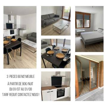 Gîte pour 4 personnes, avec balcon dans La Plaine Saint-Denis