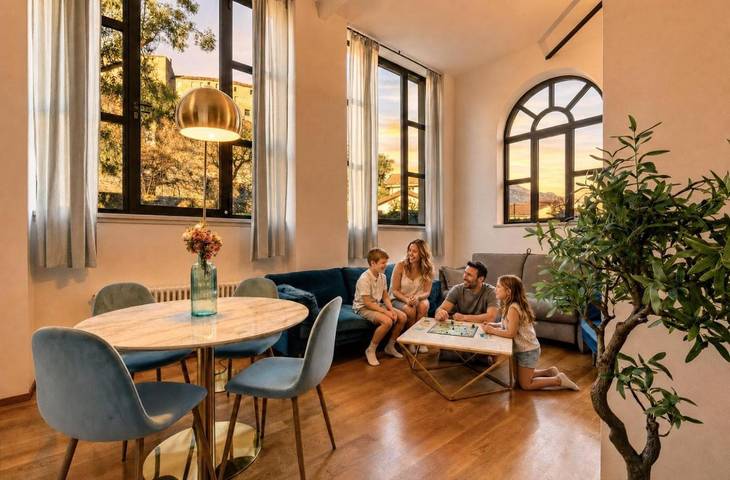 Ferienwohnung für 8 Personen, mit Terrasse und Garten sowie Ausblick in Bellinzona