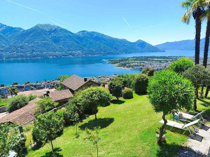 Ferienwohnung für 2 Personen, mit Balkon und Terrasse sowie Garten und Seeblick