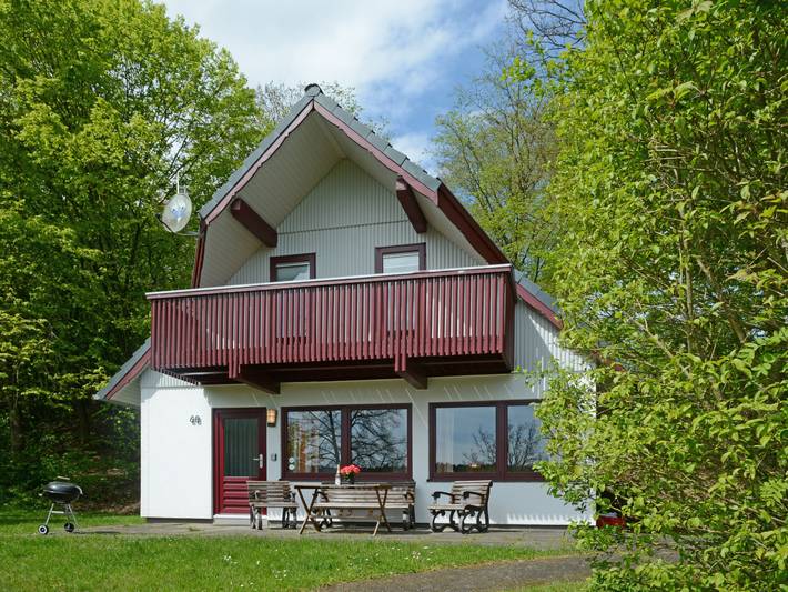 Ferienhaus für 5 Personen, mit Balkon und Terrasse sowie Garten und Ausblick in Hessisches Bergland