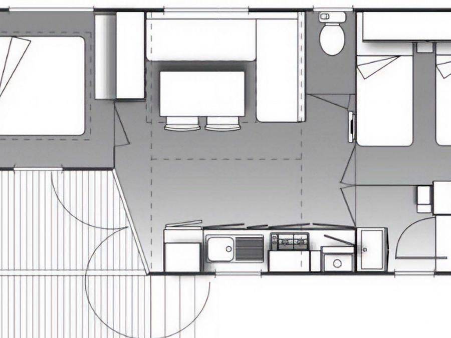 Camping Les Eaux Chaudes - Mobilhome 4 personas - Le Berger Confort+ in Digne-les-Bains, Alpes de Alta Provenza