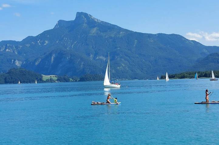 Ferienwohnung für 4 Personen, mit Garten und Pool sowie Sauna in Mondsee (Stadt)