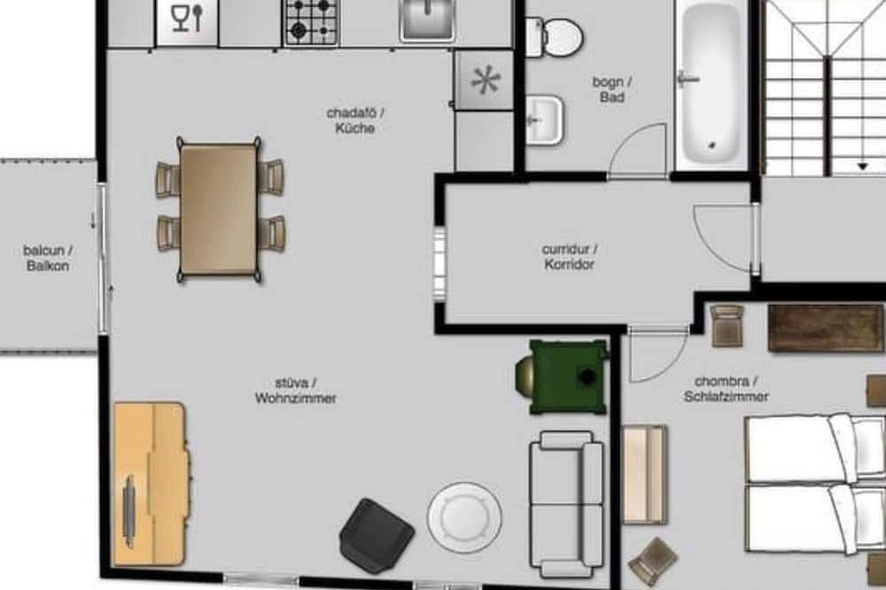 Ganze Wohnung, Chasa Tablà, (Guarda) in Guarda Staziun, Guarda