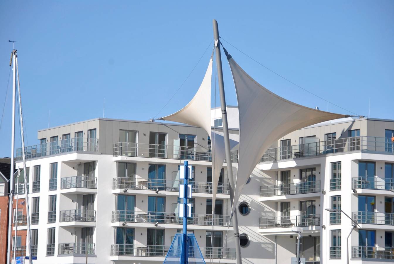 Ganze Ferienwohnung, Apartment 28, Blickrichtung Innenstadt/Binnenhafen in Eckernförde, Rendsburg-Eckernförde