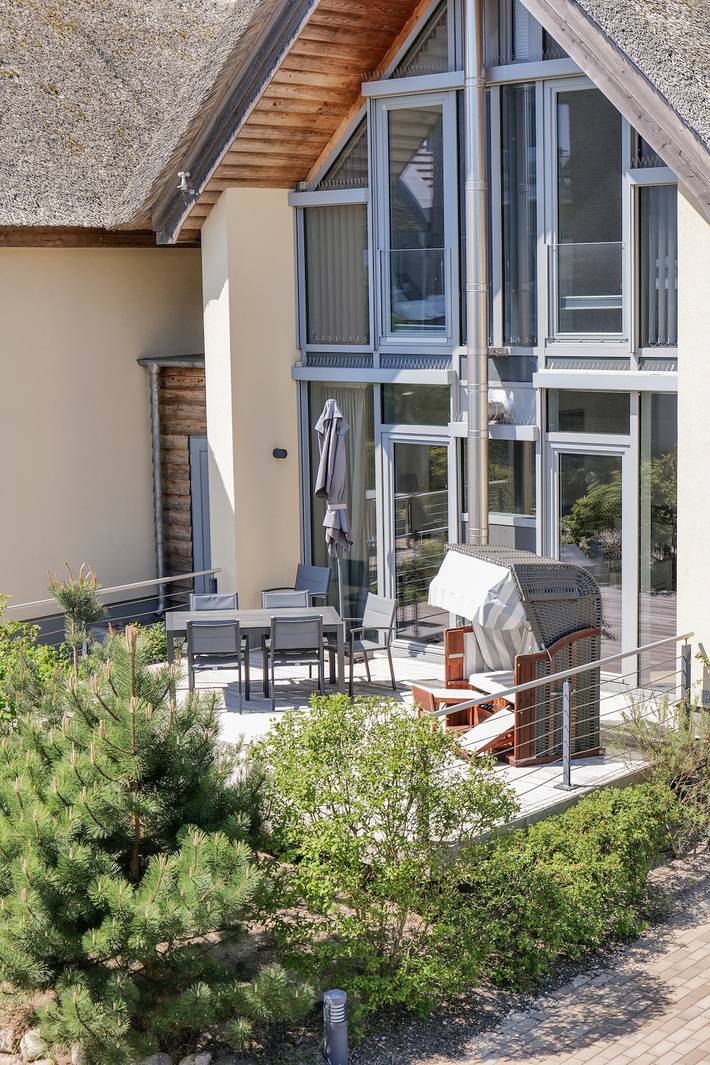 Ferienhaus mit Meerblick für 6 Personen, mit Sauna und Ausblick sowie Terrasse