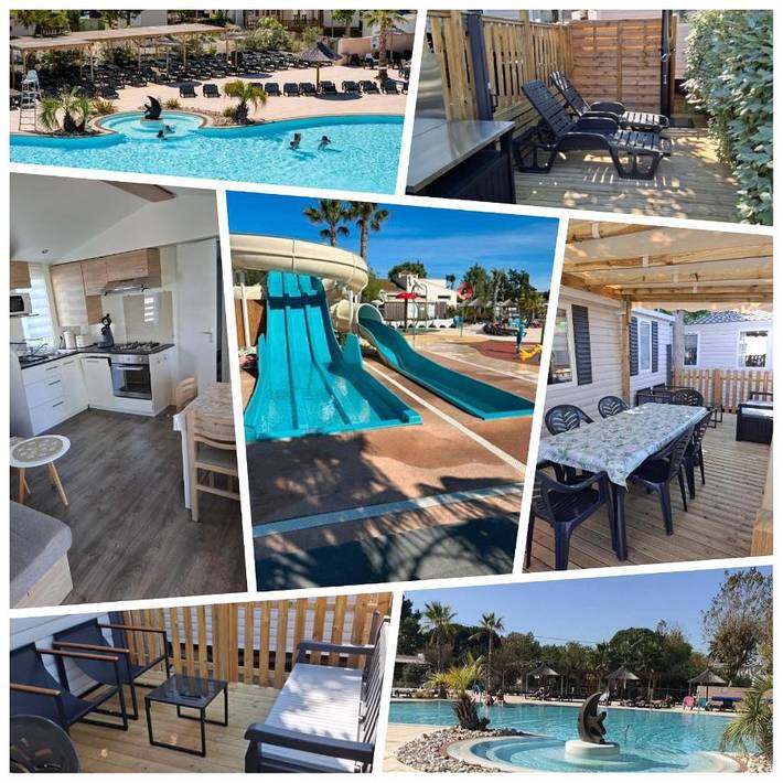 Camping para 4 personas, con Terraza además de Piscina y Sauna en Valras-Plage