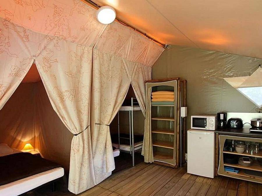 Camping Dordogne Les Cinq Châteaux - Safarizelt 4 personen - Insolite Lodge ohne Sanitäranlagen in Allas-les-Mines, Périgord Noir