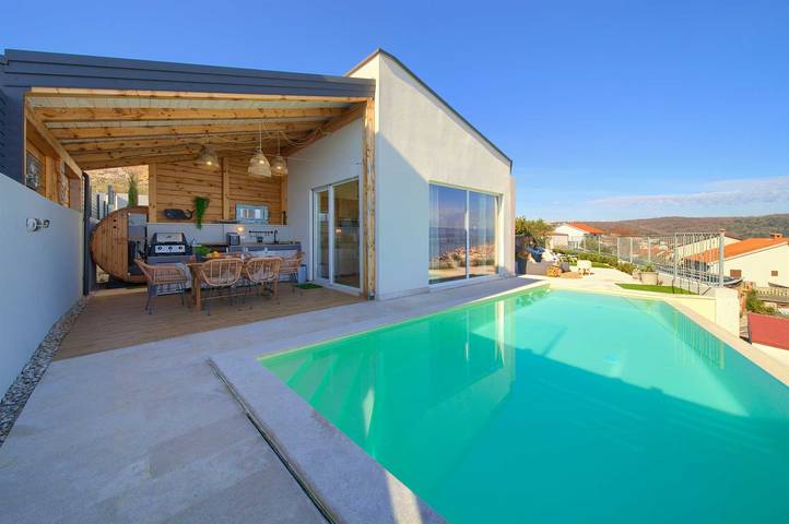 Villa pour 8 personnes, avec sauna et piscine ainsi que vue et jardin à Vrbnik - 3