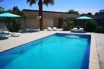 Gîte pour 5 personnes, avec piscine ainsi que terrasse et jardin à Maraussan