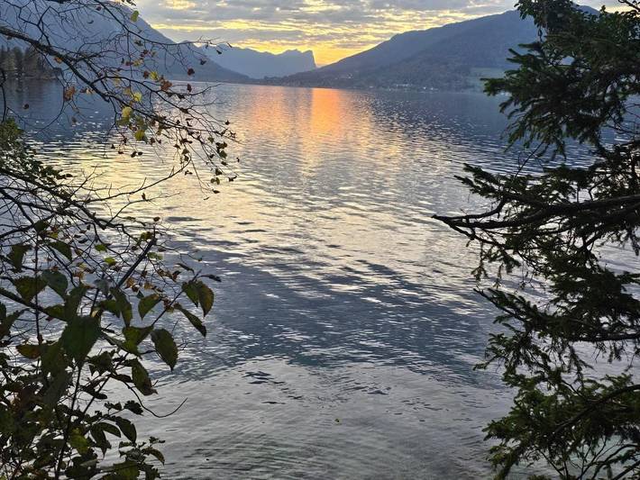 Ferienwohnung für 2 Personen, mit Garten und Seeblick sowie Ausblick in Steinbach am Attersee