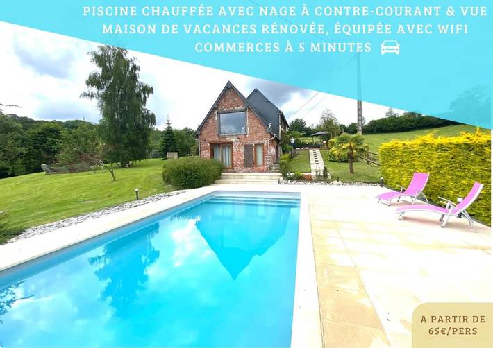 Maison de vacances pour 11 personnes, avec piscine ainsi que jardin et vue