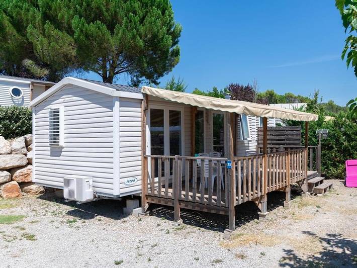 Flower Camping Provence Vallée - Mobilheim 6 personen - Mh3 Family Komfort + (Klimaanlage) in Manosque, Regionaler Naturpark Luberon