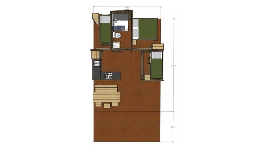 Bungalow für 6 Personen, mit Garten und Ausblick in Luxemburg - 2