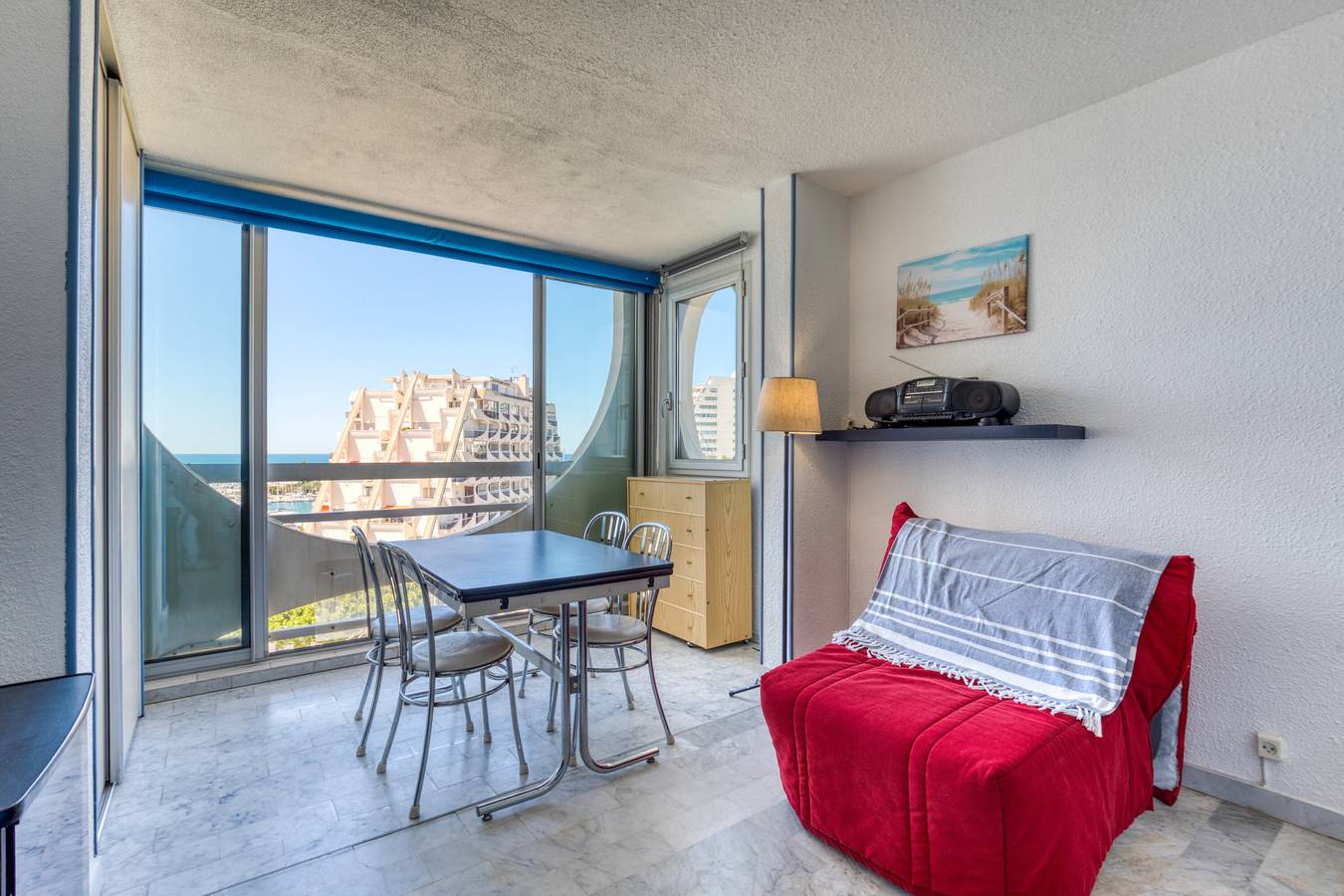 Appartement entier, Sur les hauteurs du Fidji vue mer et port  in La Grande-Motte, Côte d'Améthyste