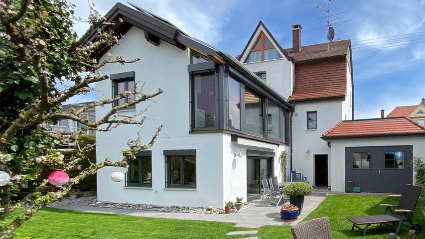 Ferienwohnung für 3 Personen, mit Balkon und Terrasse sowie Ausblick in Bad Schussenried