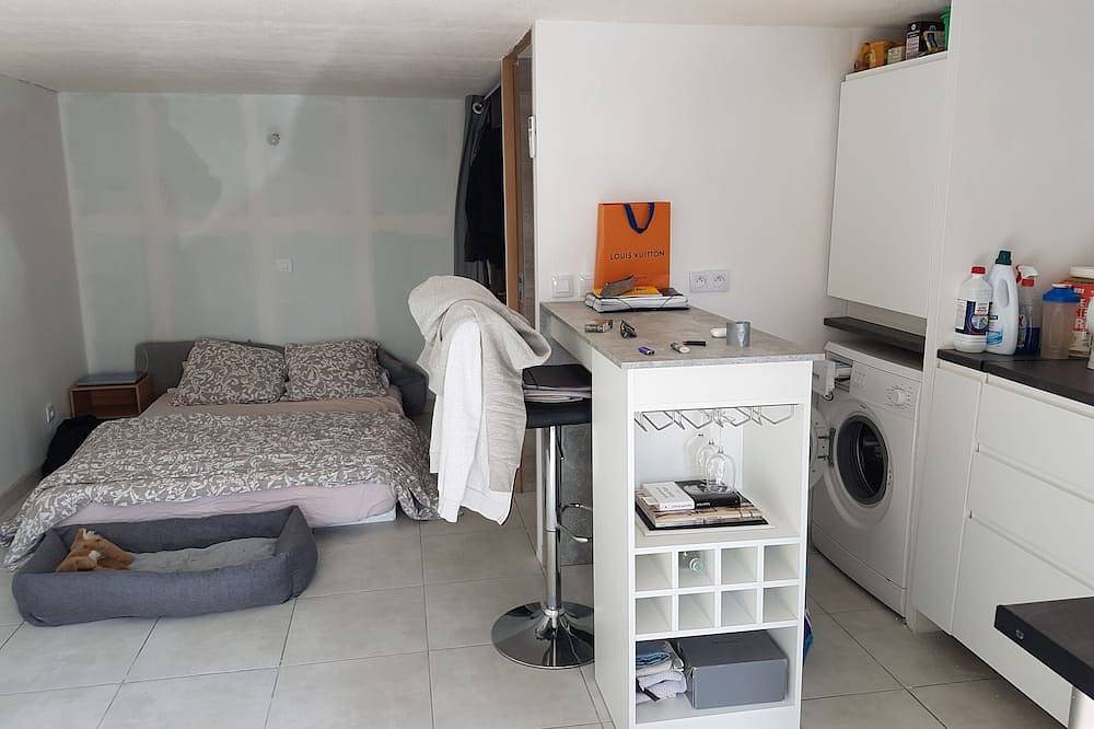 Entire apartment, Furnished 20 m2 independent studio in village house for rent by the week in Éguilles, Aix-en-Provence region