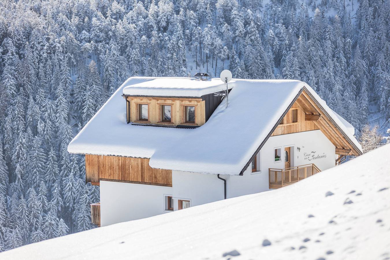 Appartamento intero, Appartamento 'Ciasa Funtanies Sas Dla Crusc' con vista sulle montagne, giardino in comune e Wi-Fi in Piccolino, San Martino in Badia