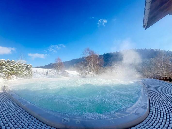 Ferienhaus für 14 Personen, mit Balkon und Whirlpool sowie Terrasse und Garten