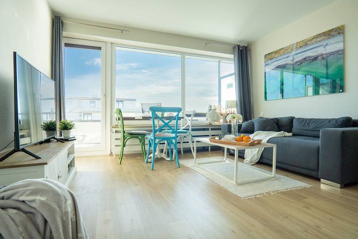 Ferienwohnung für 2 Personen, mit Garten und Meerblick am Steinwarder