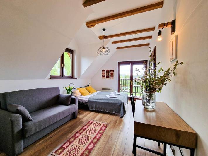 Apartament wakacyjny dla 3 osób, z widok i ogród w Smerek