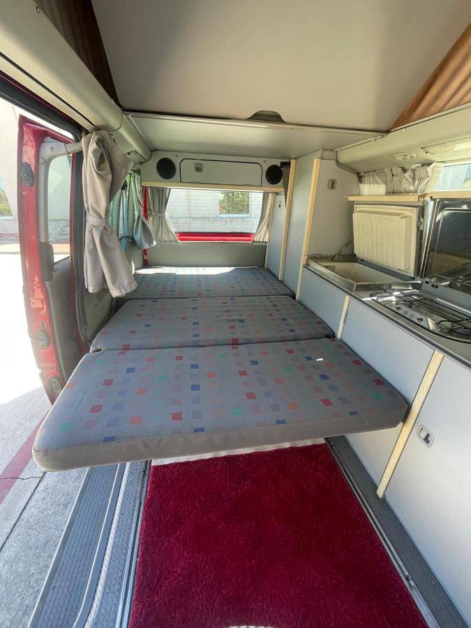Camper car in underground parking in Barcelona Centre, Barcellona