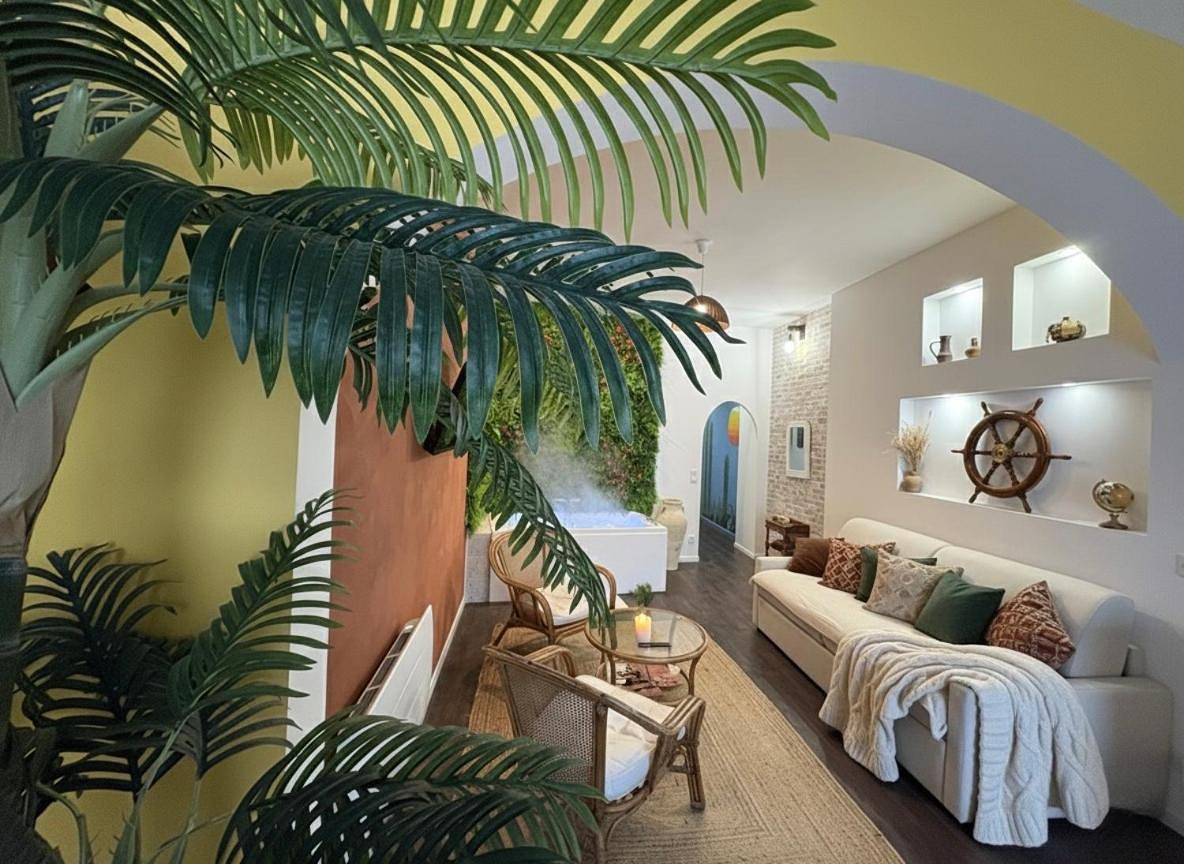 Appartement entier, La suite Carthagène des Indes - centre ville , spa & terrasse privée in Béthune, Région de Béthune
